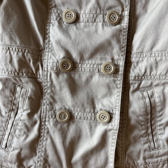 H&M Divided tan double breasted military short trench coat size small - Picture 2 of 10